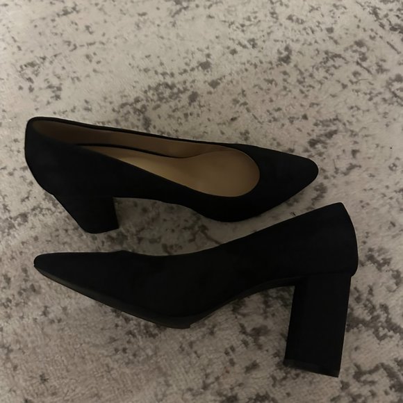 H&M Black Suede Block Heels, size 41 - Picture 2 of 3